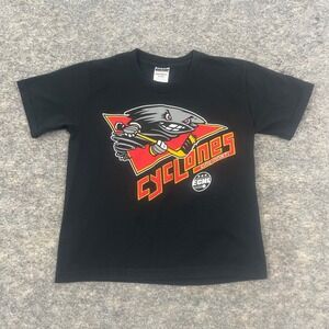 Cincinnati Cyclones Hockey "Kick Ice" T-Shirt Jerzees Black Youth S 6–8 ECHL